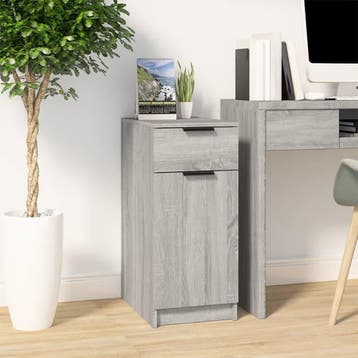 vidaXL Bureaukast 33,5x50x75 cm bewerkt hout grijs sonoma, Verzenden, Nieuw