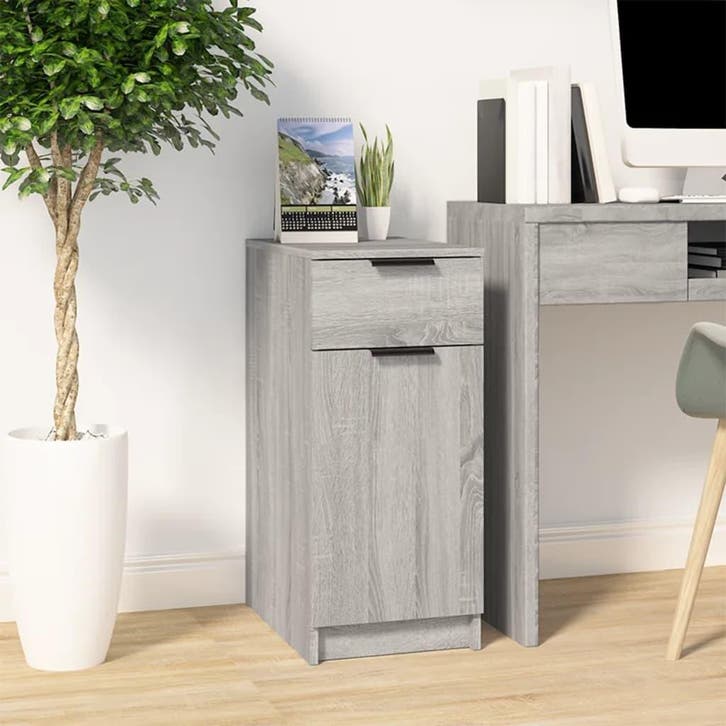 vidaXL Bureaukast 33,5x50x75 cm bewerkt hout grijs sonoma, Huis en Inrichting, Kasten | Overige, Nieuw, Verzenden