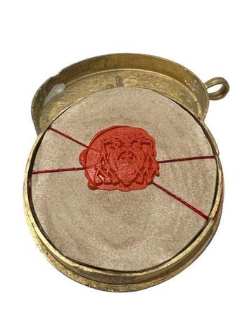 Reliekhouder - Brons, Gouden cartouche, Glas, Textiel - 20e