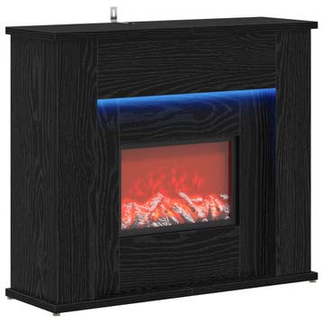 vidaXL Sfeerhaard met ledstrip Zwart eiken 63 x 20 x 54,5 cm, Huis en Inrichting, Verzenden, Nieuw
