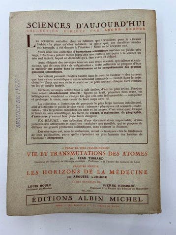 Signed; Louis De Broglie - Matière Et Lumière - 1937