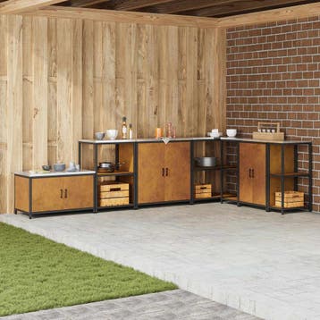 vidaXL Keukenopslag HATTEM Roestig 90 x 50 x 92 cm Staal, Verzenden, Nieuw