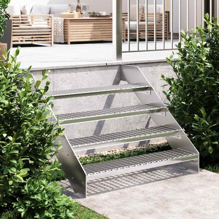 vidaXL Traptrede rooster 100x24x7 cm gegalvaniseerd staal, Doe-het-zelf en Bouw, Ladders en Trappen, Nieuw, Verzenden