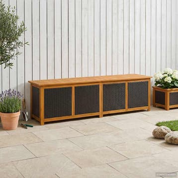 vidaXL Tuinopslagdoos 185 L Massief Acacia Hout 200 x 50 x, Tuin en Terras, Verzenden, Nieuw