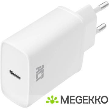 ACT USB-C Lader, 1-poort, 20W, Power Delivery, wit, Computers en Software, Laptop-opladers, Verzenden, Nieuw