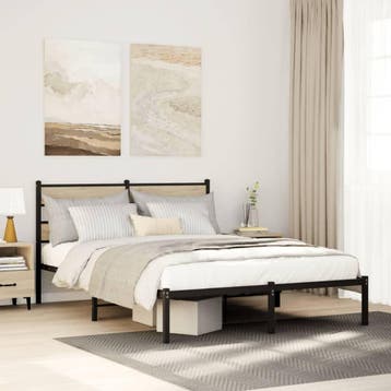 vidaXL Bedframe zonder matras metaal sonoma eikenkleurig, Verzenden