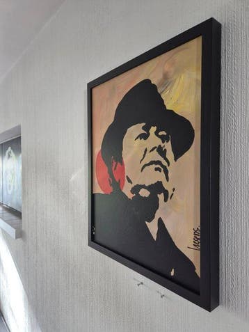 Liesens - Andree Hazes (handpainted on canvas) met lijst, Antiek en Kunst