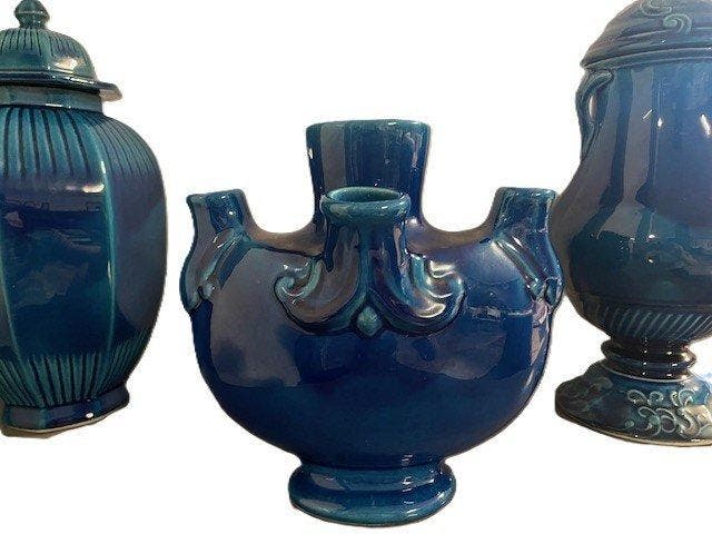 Drieluik (3) - Keramiek - 1950-1960 - blu-pavone-Saint, Antiek en Kunst, Antiek | Glaswerk en Kristal