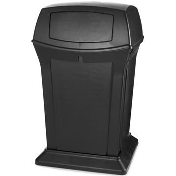 Afvalbak | RANGER | Kunststof | Zwart | 170.3L | Duwdeksel, Verzenden