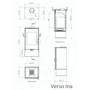 MaxxHome Moderne houtkachel - 7,5 kW - 40x47x97cm - Gesch..., Ophalen of Verzenden, Nieuw