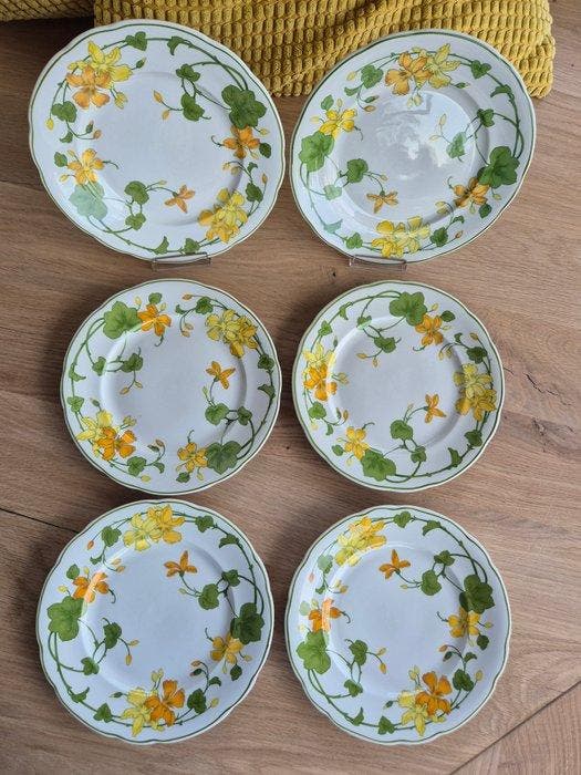 Villeroy & Boch - Ontbijtbord (6) - Geranium - Porselein -, Antiquités & Art, Antiquités | Meubles | Tables