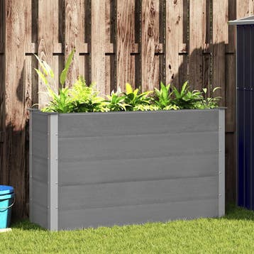 vidaXL Plantenbak verhoogd 150x50x91 cm HKC grijs, Verzenden, Nieuw