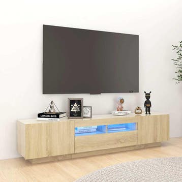 vidaXL Tv-meubel met LED-verlichting 180x35x40 cm sonoma, Verzenden