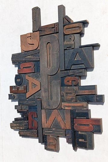 Drukblokken - XXL-samenstelling van oude typografische