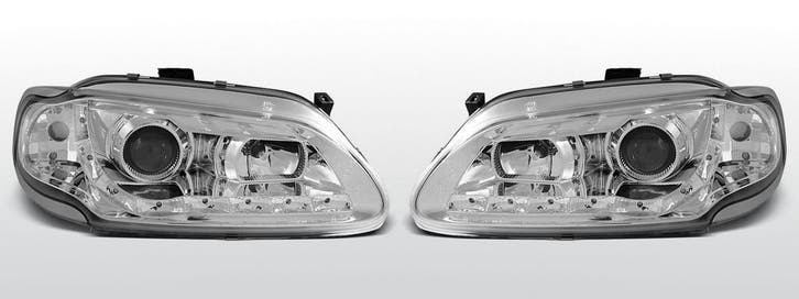 Koplampen LED DRL | Renaut Megane 1996-1998 | chroom, Auto-onderdelen, Verlichting, Nieuw, Renault, Verzenden