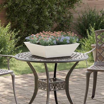 vidaXL Plantenbak 5 st Wit 50 x 50 x 15 cm Koudgewalst staal, Verzenden