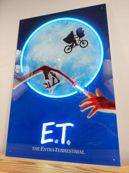 E.T - Enseigne lumineuse au néon - Plexiglass, Verzamelen, Film en Tv