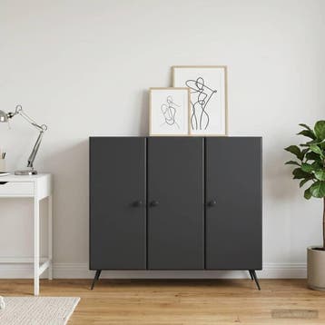 vidaXL Dressoir Zwart 89 x 34,5 x 80 cm Bewerkt hout, Verzenden