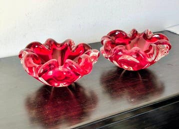 sculptuur, Coppia in Vetro - 12.5 cm - Rosso - 1970