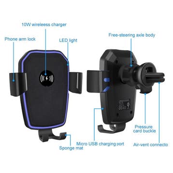 10W Qi Draadloze Autolader Met Arm Houder Oplader Universeel, Verzenden