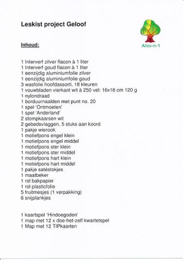 Alles-in-1 Leskist Project Geloof voor 60 leerlingen, Verzenden, Nieuw