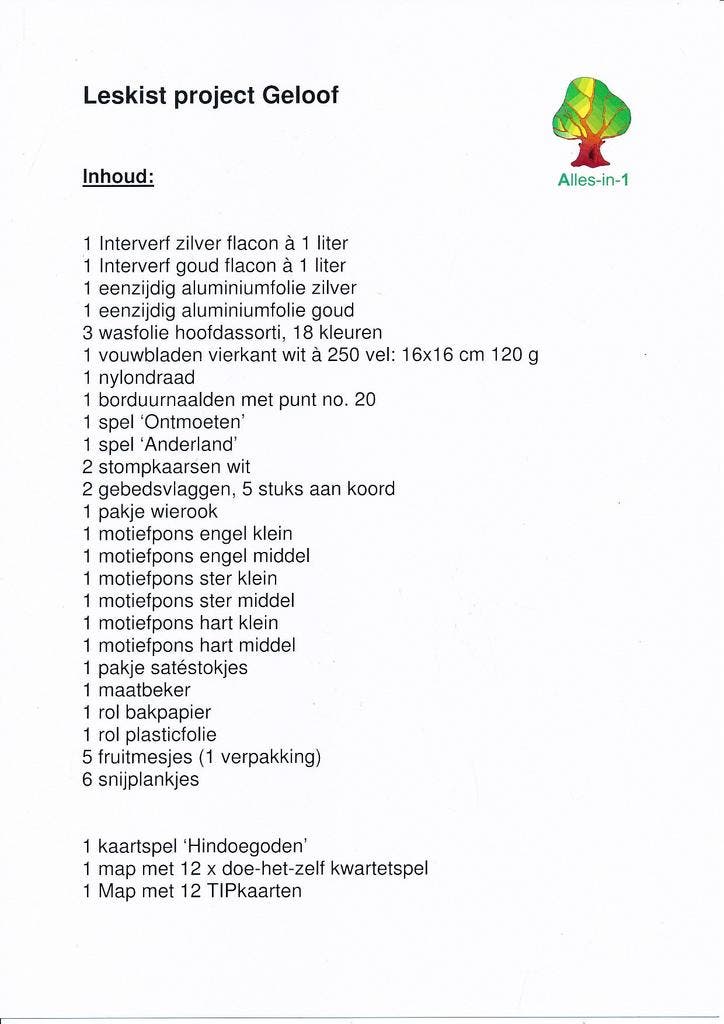 Alles-in-1 Leskist Project Geloof voor 60 leerlingen, Boeken, Schoolboeken, Verzenden