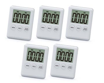 Set van 5 digitale timers, alarmklokken, wit, Doe-het-zelf en Bouw, Verzenden, Nieuw