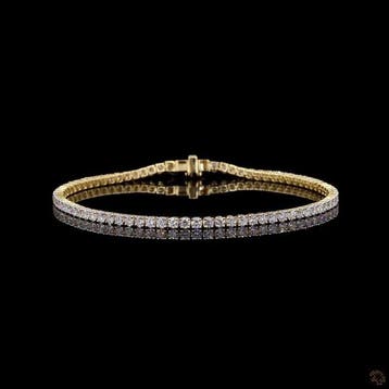 Armband - 14 karaat Geel goud - 3.14ct. tw. Diamant