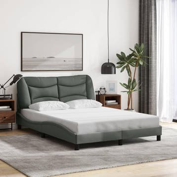 vidaXL Bedframe met LED zonder matras Hvar 120x200 cm stof, Verzenden, Nieuw