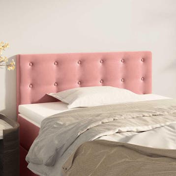 vidaXL Hoofdbord 100x5x78/88 cm fluweel roze, Verzenden, Nieuw