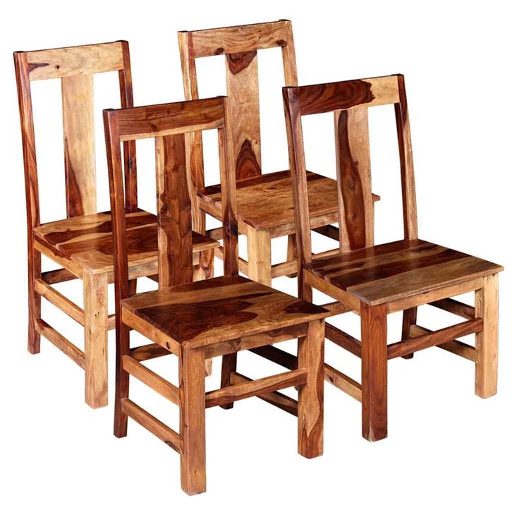 vidaXL Eetkamerstoelen 4 st massief hout, Huis en Inrichting, Stoelen, Nieuw, Verzenden