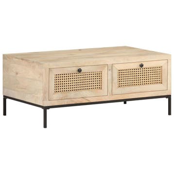 vidaXL Salontafel 90x50x37 cm massief mangohout en, Huis en Inrichting, Tafels | Salontafels, Verzenden, Nieuw