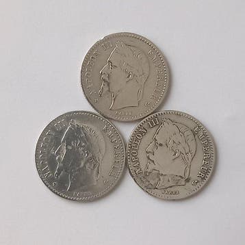 France. Napoléon III. 50 Centimes 1864-BB, 1866-BB et 1866-K