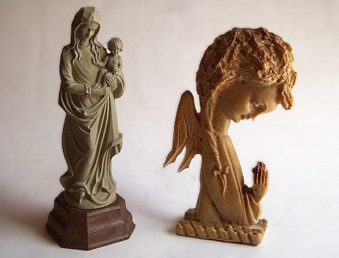 Themacollectie - Beeld; Religieus beeldje; Madonna en Kind;, Antiek en Kunst, Antiek | Speelgoed