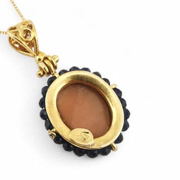 Argento 925 - Ketting met hanger - Handgegraveerde camee