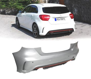 PARE-CHOCS ARRIÈRE MERCEDES CLASSE A W176 12-18 LOOK AMG PDC, Verzenden