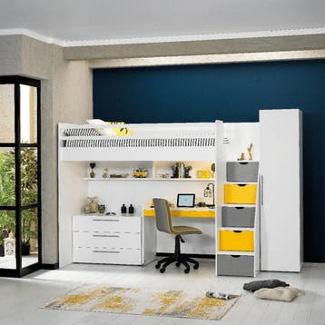Almila Neo Complete Kinderkamer Set Hoogslaper met Bureau La, Nieuw