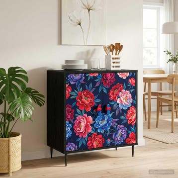 vidaXL Ladekast HEESCH Kleur blok print 66 x 36,5 x 76 cm, Huis en Inrichting, Verzenden, Nieuw