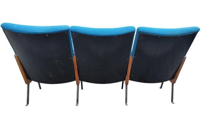 Fauteuil - Hout, Metaal, Textiel - Modulaire rij, Antiek en Kunst, Kunst | Designobjecten