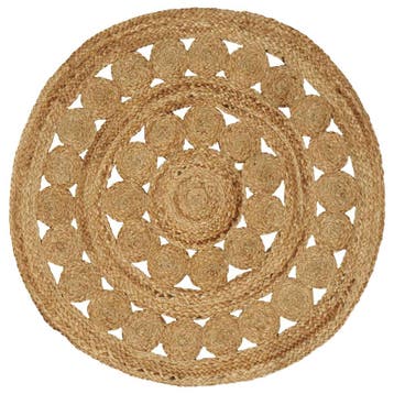 vidaXL Vloerkleden Naturel Ø 90 cm Jute, Verzenden, Nieuw