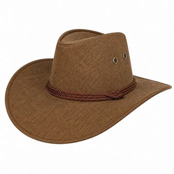 Cowboyhoed - Western Hoed - Linnenlook - Bruin