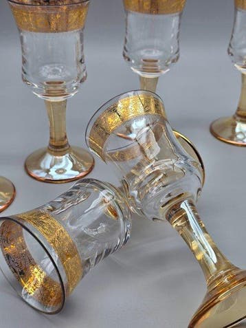 Cristalli Italiani CreArt - Drinkservies (6) - 24 kt goud -