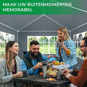 MaxxGarden Partytent 3x6m met zijwanden - Antraciet retou..., Ophalen of Verzenden