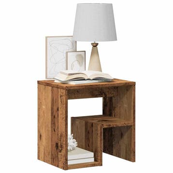 vidaXL Nachtkastje 40x30x40 cm bewerkt hout oud houtkleurig, Verzenden, Nieuw