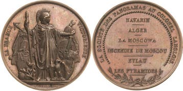 Brons medaille ohne Jahr Frankreich Napoleon Iii 1852-1870, Verzenden