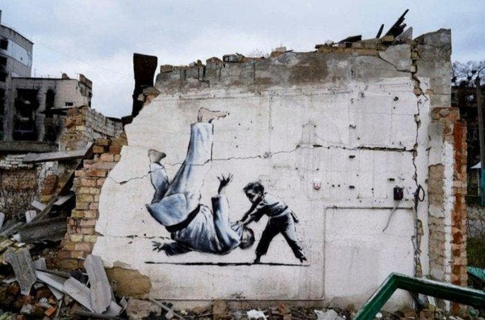 Banksy (1974) - Timbre et Carte Premier Jour FCK PTN (, Antiek en Kunst, Kunst | Schilderijen | Modern