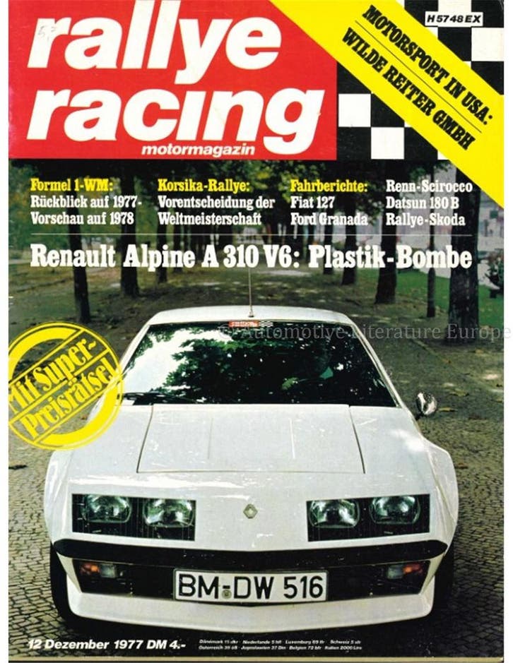 1975 RALLYE RACING MAGAZINE 12 DUITS, Boeken, Auto's | Folders en Tijdschriften