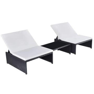 Salon de jardin rotin PE noir - Seconde chance - 34% de r..., Jardin & Terrasse, Verzenden