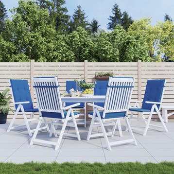 vidaXL Tuinstoelkussens 6 st hoge rug 120x50x3 cm stof, Verzenden