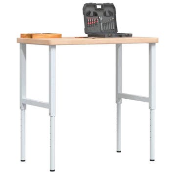 vidaXL Werkbank rechthoekig 100x60x(73-99,5) cm massief, Doe-het-zelf en Bouw, Werkbanken, Verzenden, Nieuw